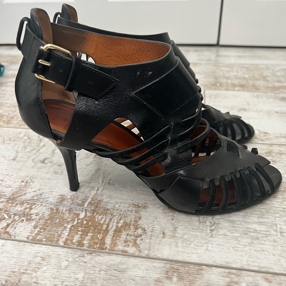 Givenchy Leather Black Cage Sandals Sz 40.5